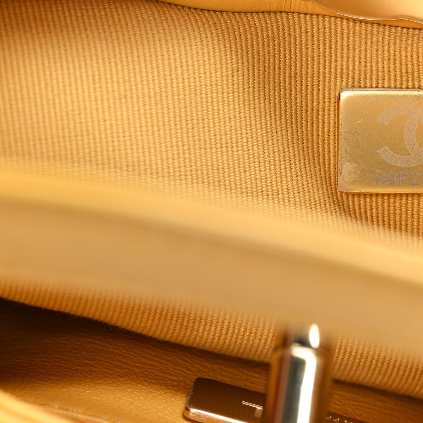 Shiny Crumpled Calfskin Quilted Mini 31 Shopping Bag Yellow
