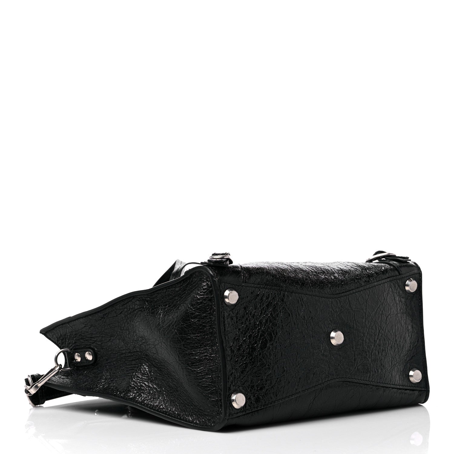Balenciaga Agneau Arena Neo Classic Silver Hardware Medium Upside Down Tote Black 4 of 9