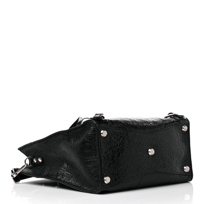 Balenciaga Agneau Arena Neo Classic Silver Hardware Medium Upside Down Tote Black 4 of 9