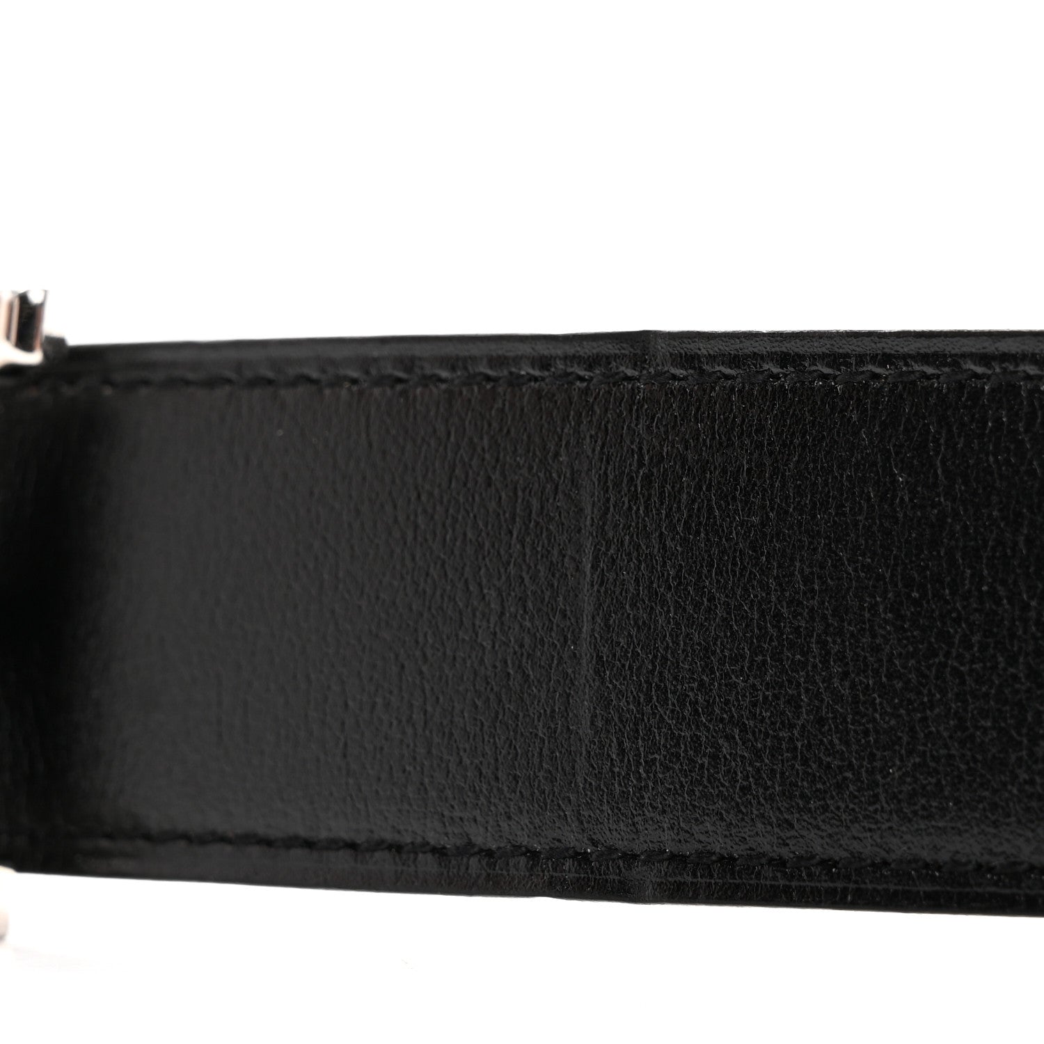 Hermes Box Togo Strie 32mm H Belt 80 32 Black Gold 7 of 10