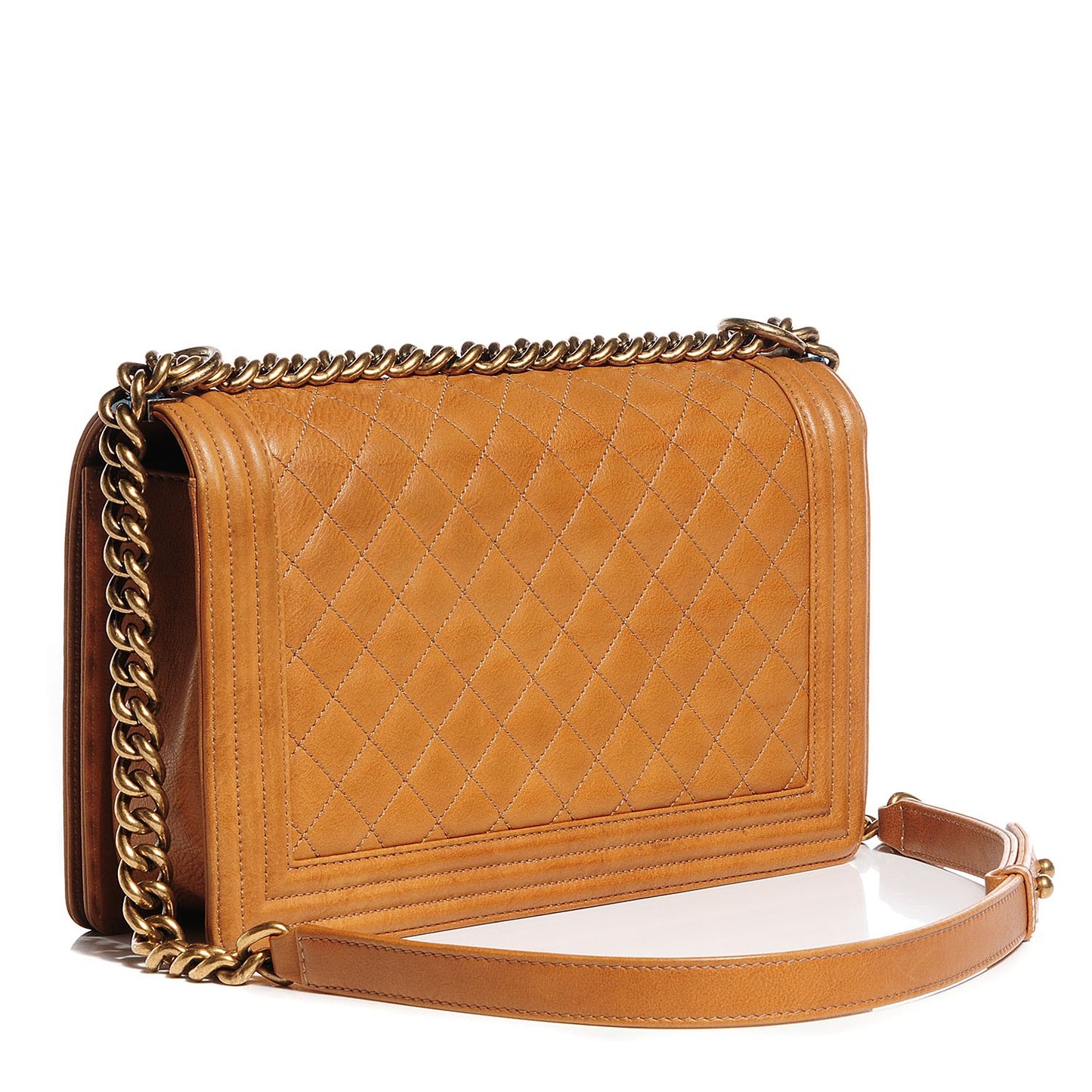 Washed Calfskin New Medium Boy Flap Light Brown