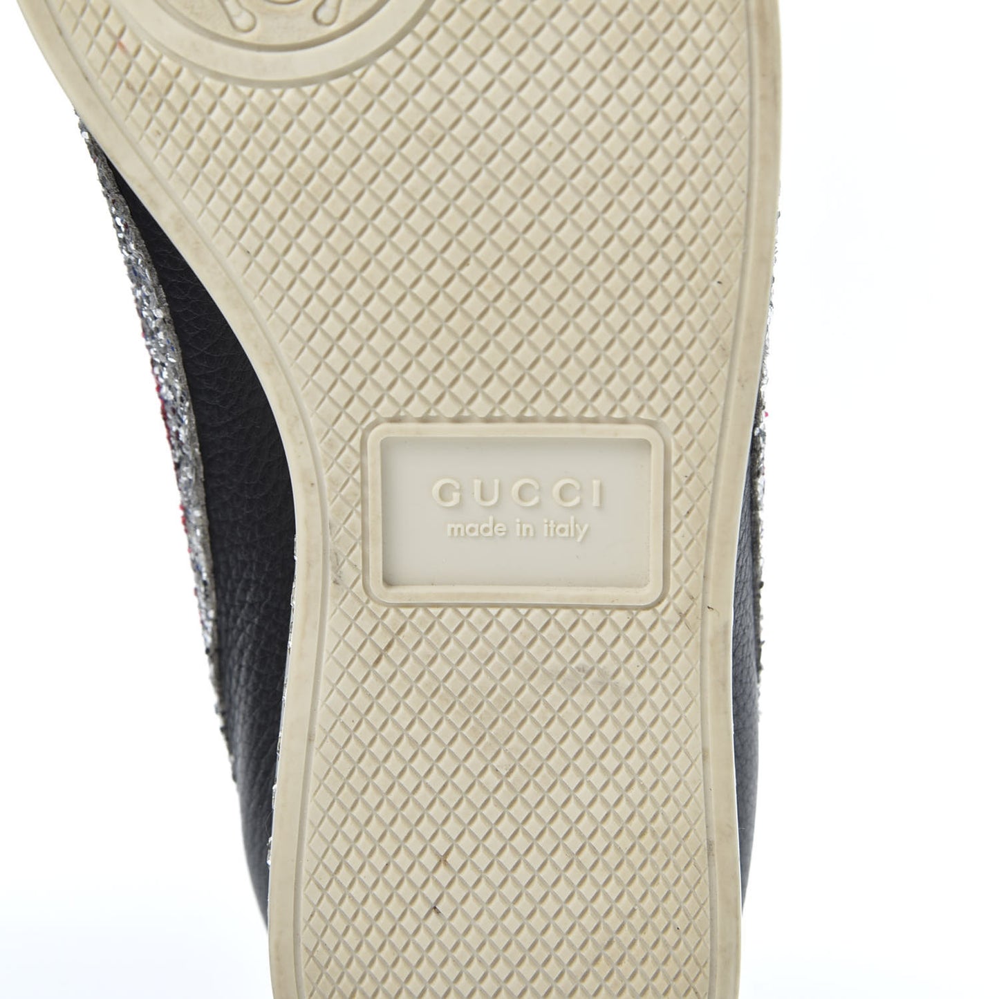 Calfskin Glitter Crystal Womens Sylvie Web Falacer Sneakers 35.5 Black
