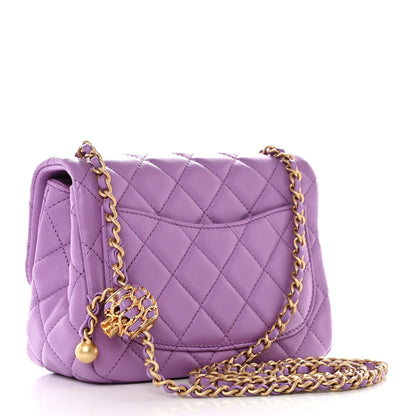 Chanel Lambskin Quilted Mini Pearl Crush Flap Purple 3 of 10