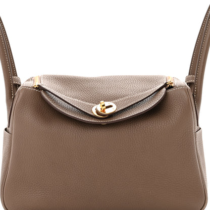 Hermes Taurillon Clemence Lindy 26 Etoupe 7 of 13