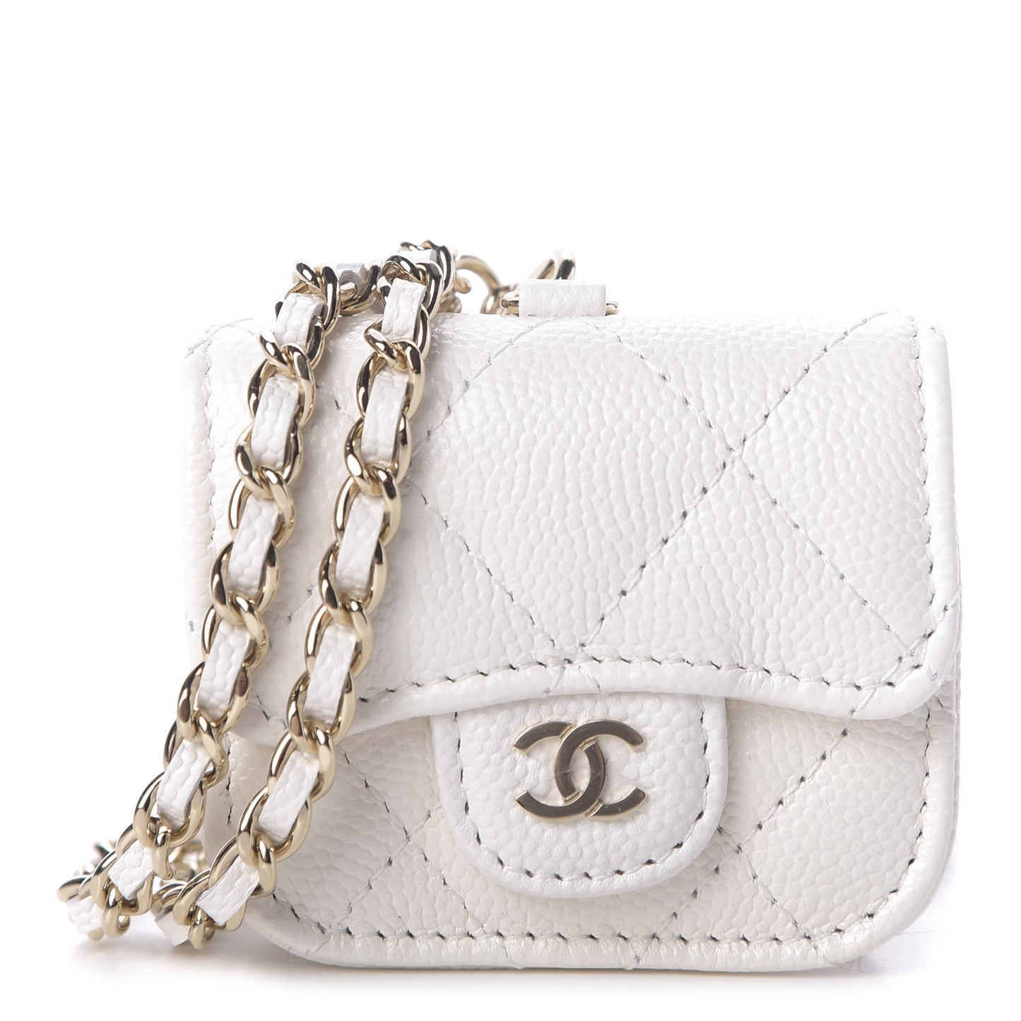 Caviar Quilted Airpods Pro Case White