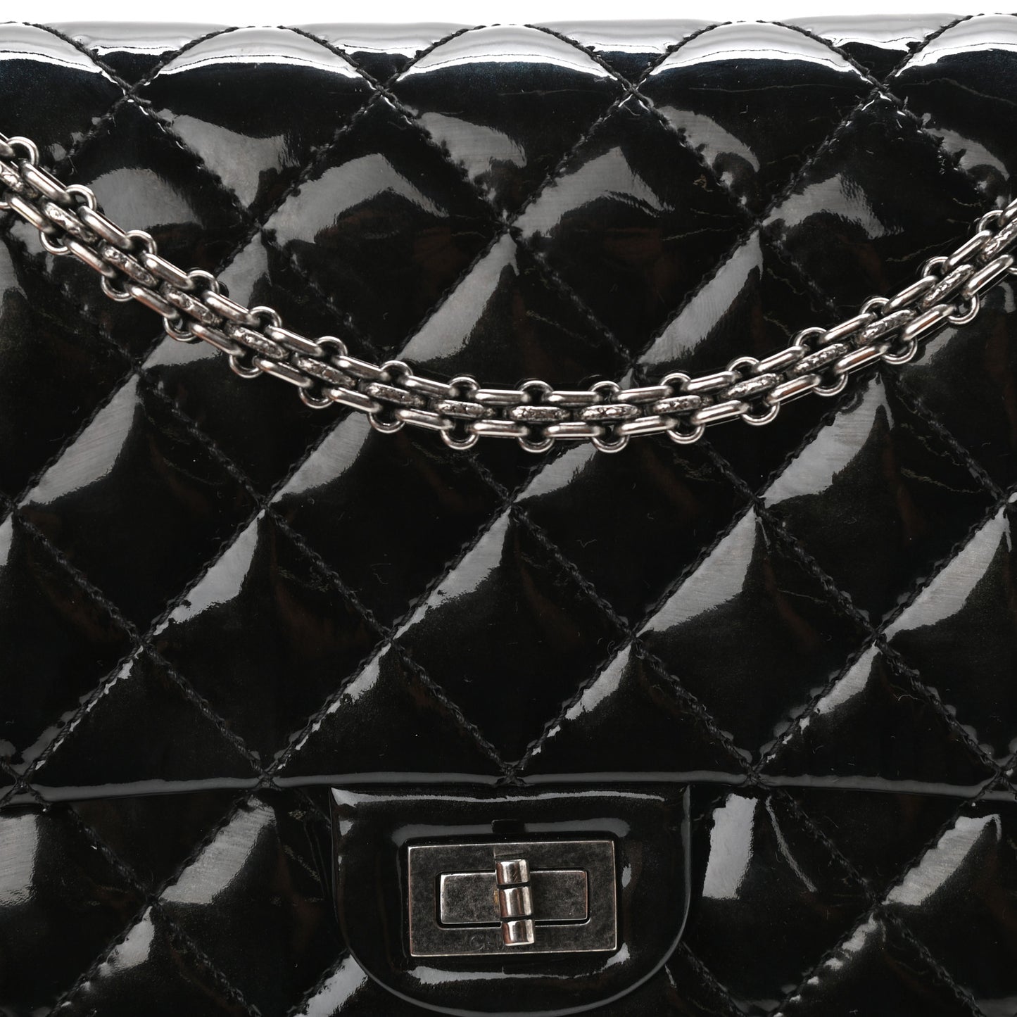 Patent Quilted 2.55 Reissue 226 Flap Black