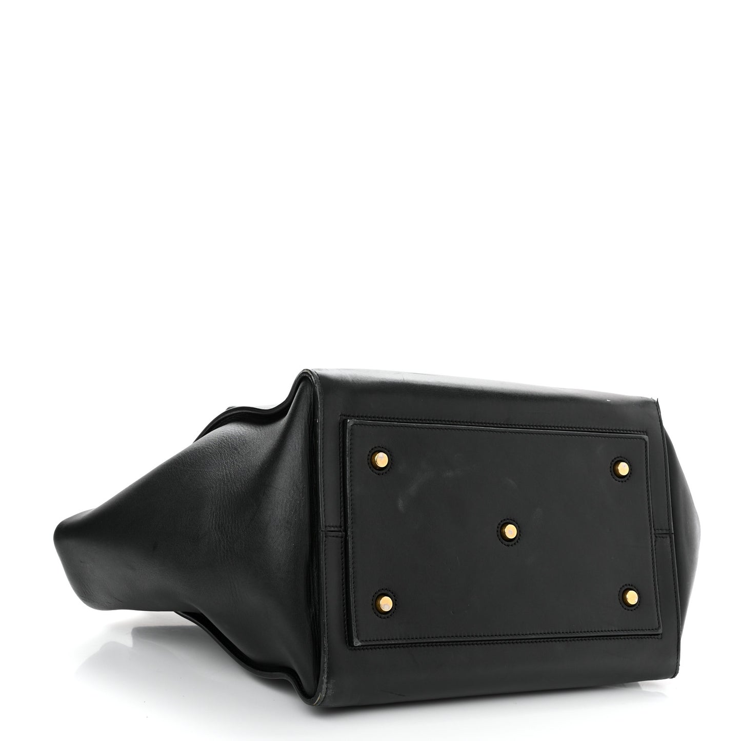 Smooth Calfskin Large Bi-Color Tie Knot Tote Black Navy