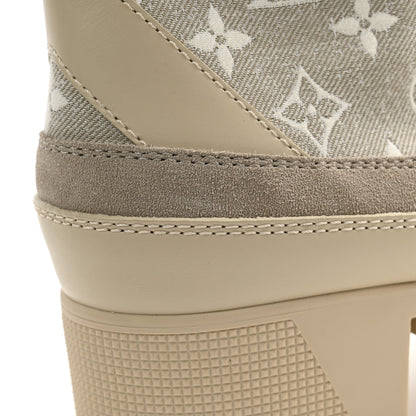 Louis Vuitton Suede Calfskin Laureate Platform Desert Boots 37.5 Taupe 9 of 10
