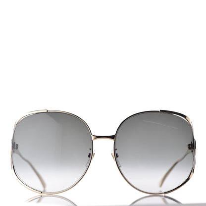 Gucci Metal Oversized Round Frame GG0225S Sunglasses Gold 2 of 9