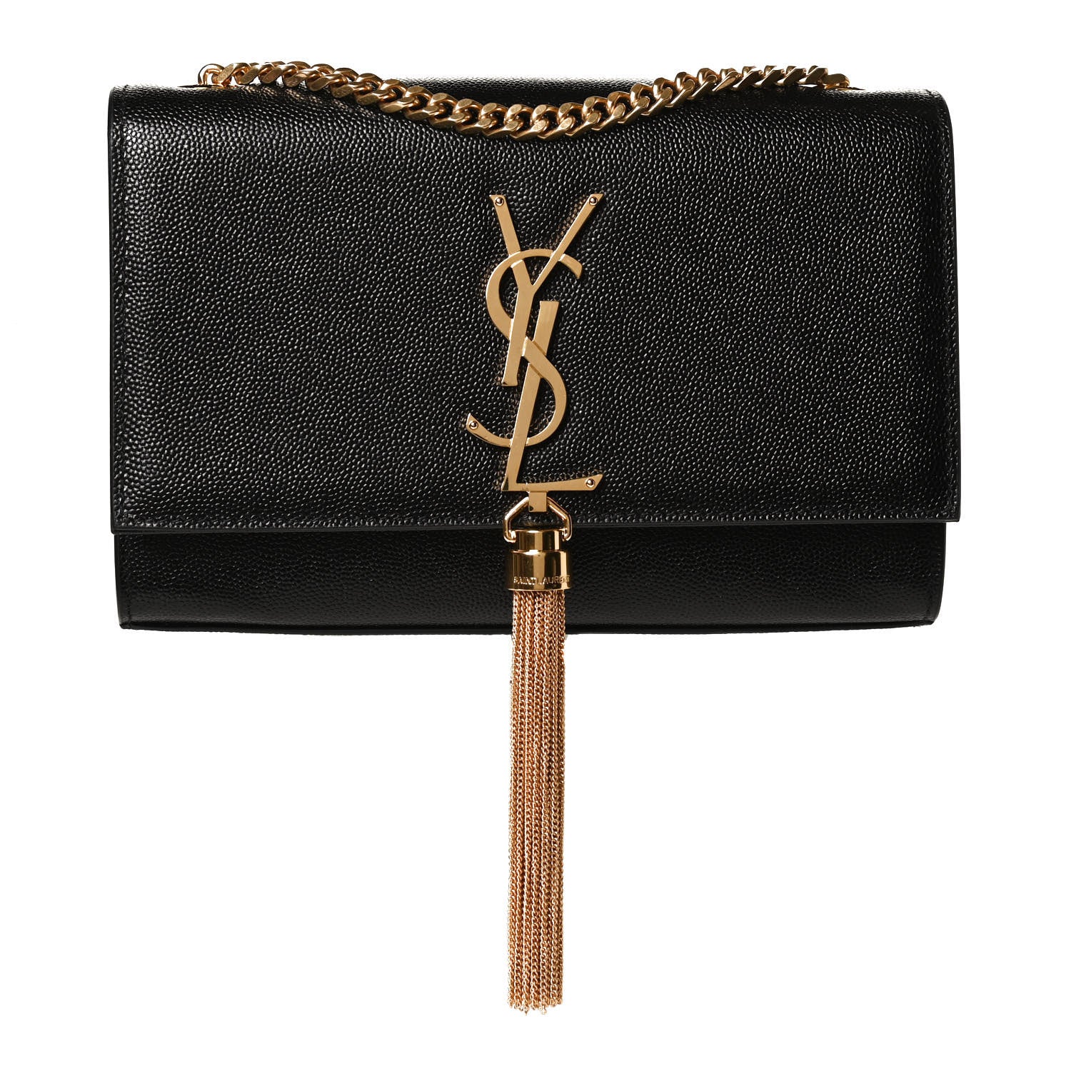Saint Laurent Grain De Poudre Small Classic Monogram Kate Tassel Satchel Black 1 of 12