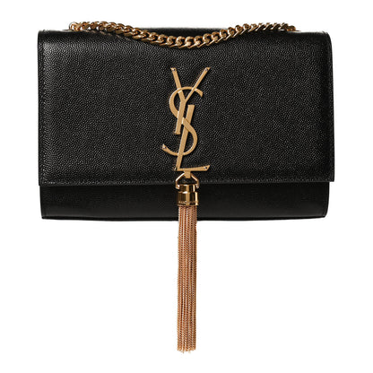 Saint Laurent Grain De Poudre Small Classic Monogram Kate Tassel Satchel Black 1 of 12
