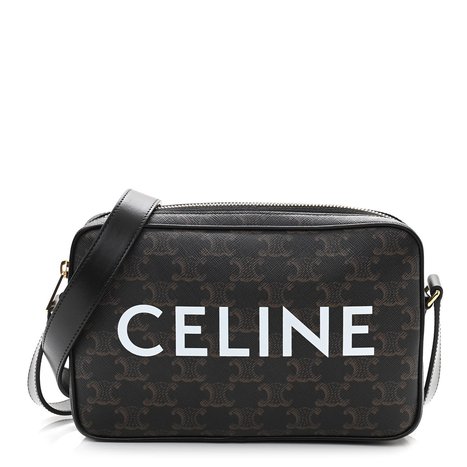 Celine Triomphe Canvas Medium Messenger Bag Black 1 of 11