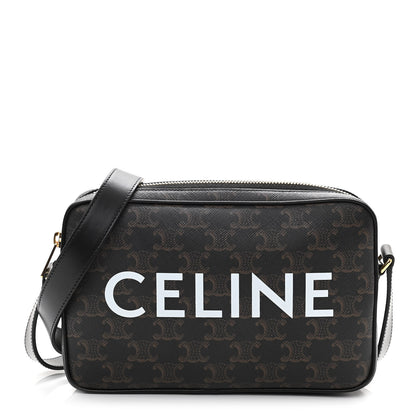 Celine Triomphe Canvas Medium Messenger Bag Black 1 of 11