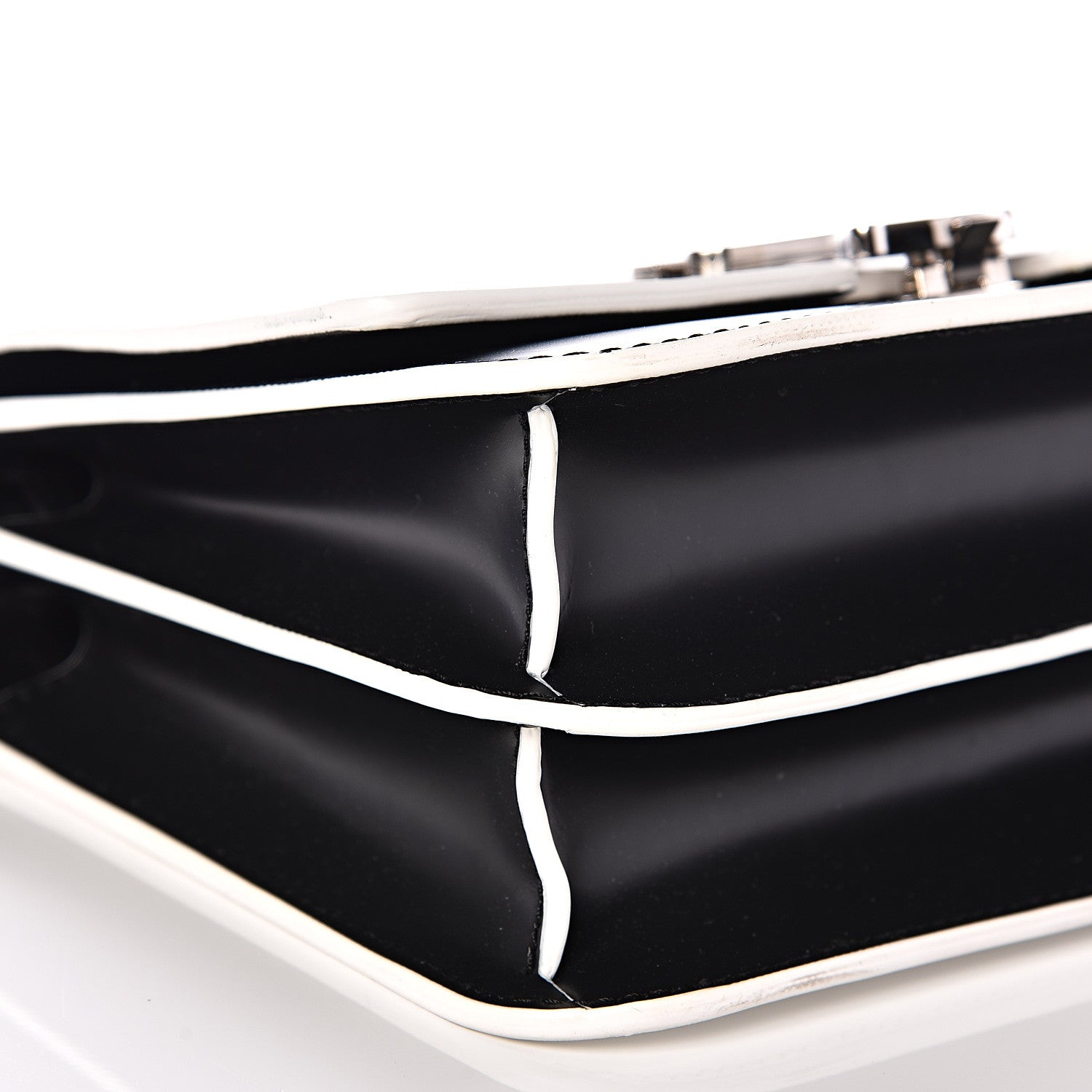 Burberry Calfskin Logo Printed Small TB Bag Black White 6 of 11