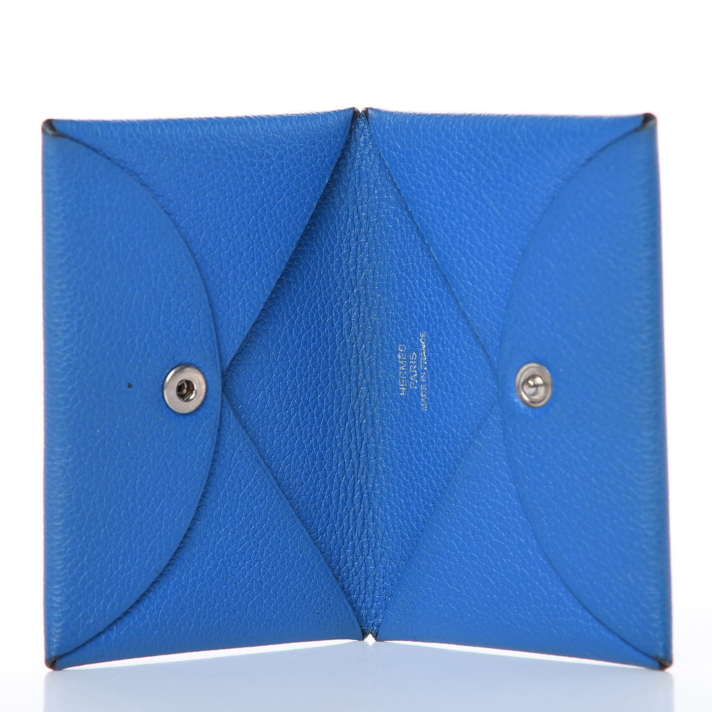 Chevre Mysore Calvi Card Case Bleu Hydra