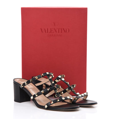 Valentino Garavani Calfskin Rockstud 60mm Caged Slide Sandals 41.5 Black 13 of 13