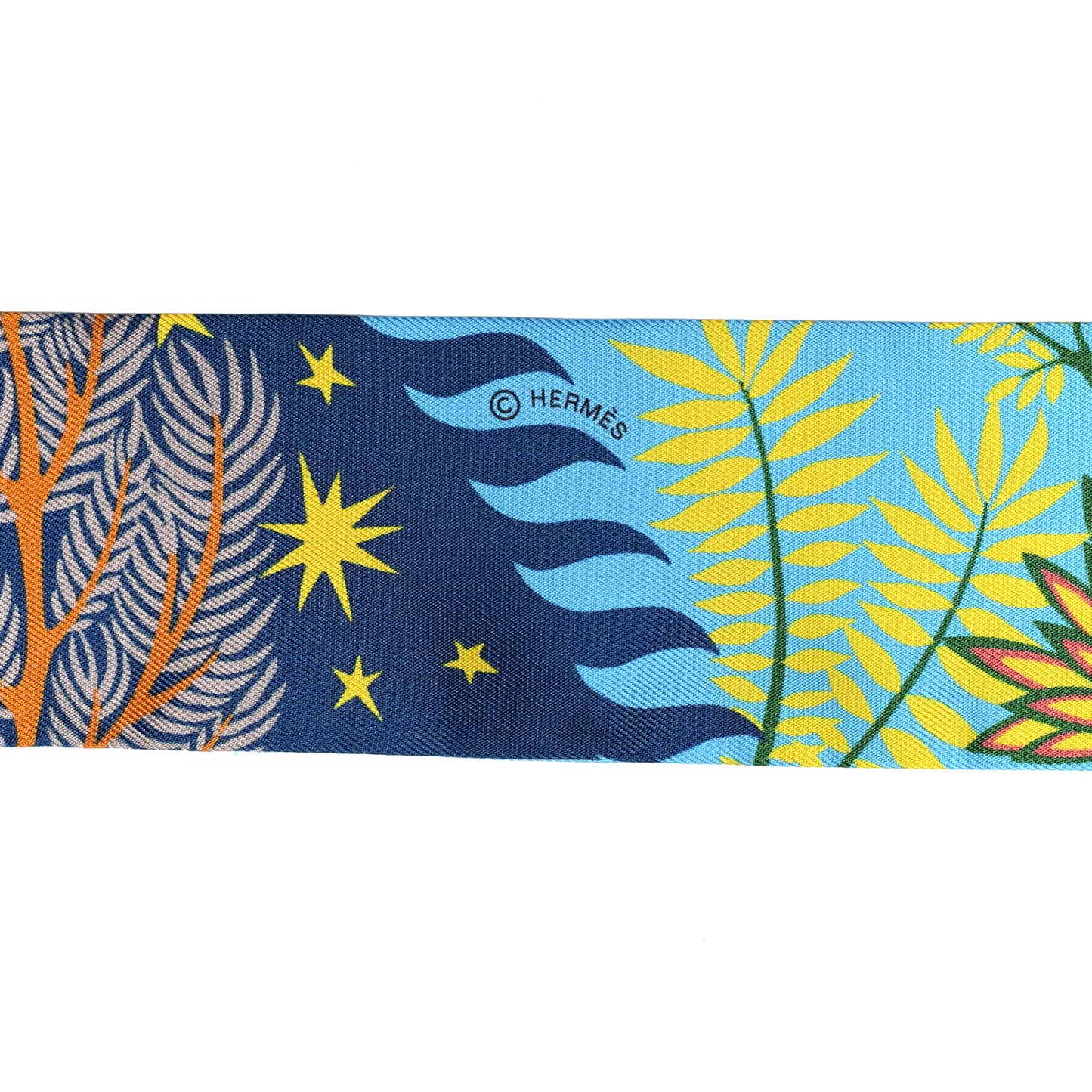 Silk Le Charme D Orphee Marine Bleu Azur Jaune