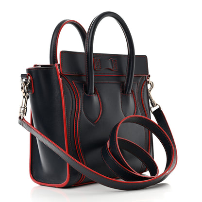 Celine Satin Calfskin Nano Debossed Luggage Navy Blue 3 of 11