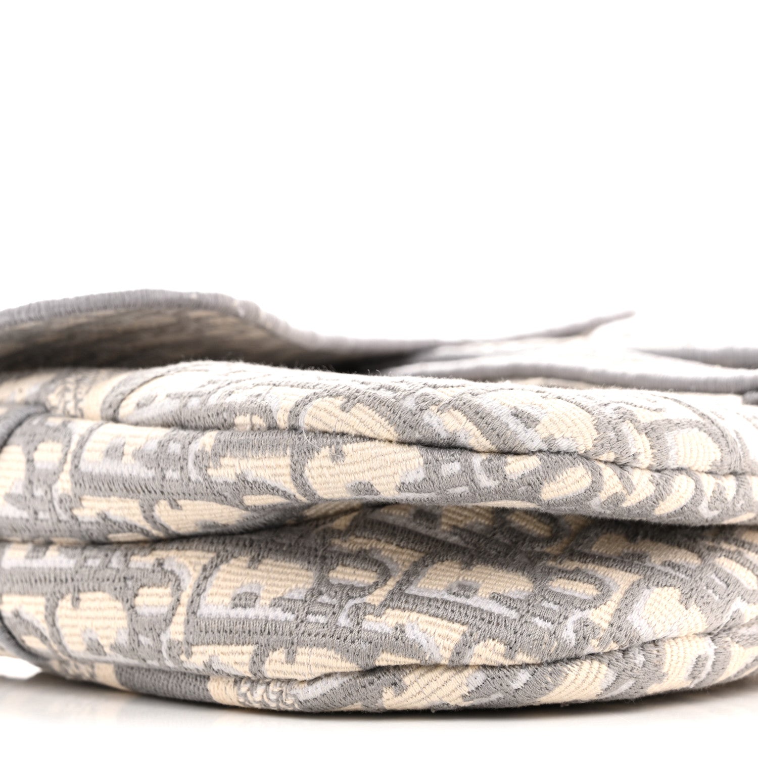 Christian Dior Oblique Embroidered Saddle Bag Gray 9 of 14