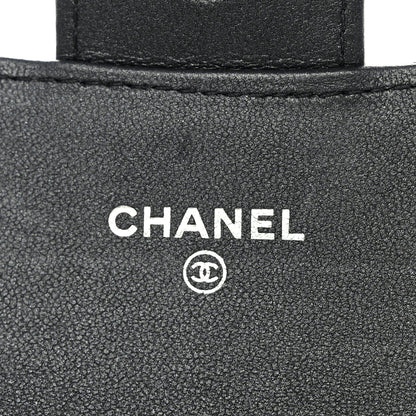 Chanel Lambskin Quilted Flap Card Holder Wallet So Black 6 of 9