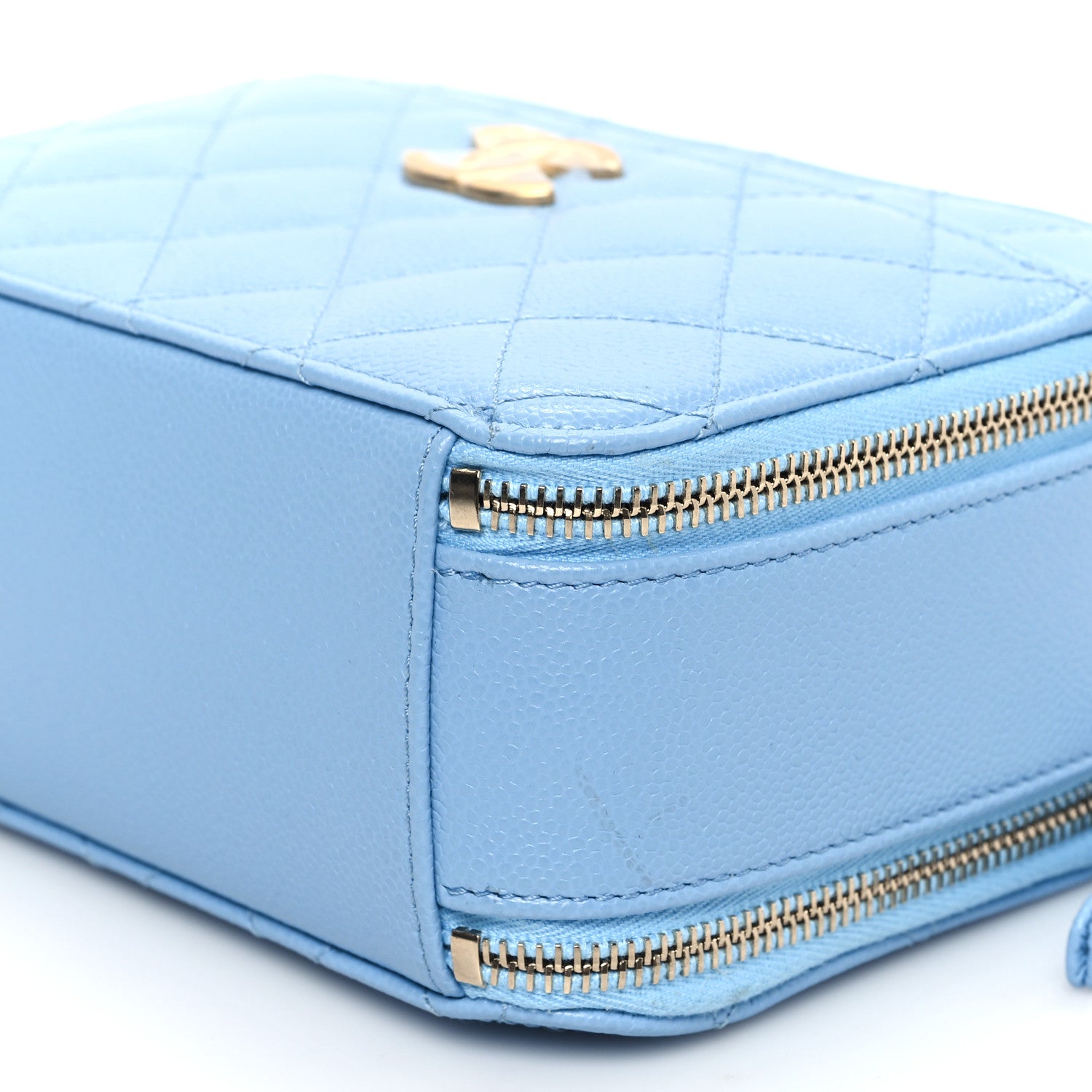 Chanel Caviar Quilted Mini Pick Me Up Vanity Case Light Blue 11 of 11