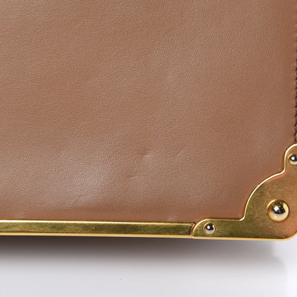 Prada City Calfskin Saffiano Cahier Bag Caramel Black 11 of 12