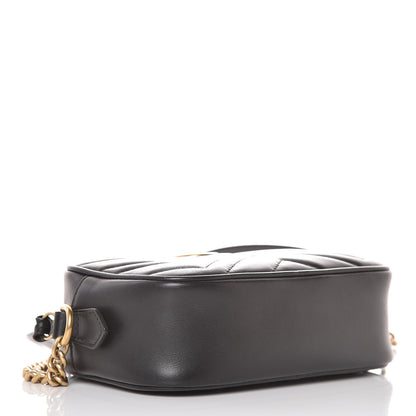 Gucci Calfskin Matelasse Mini GG Marmont Chain Shoulder Bag Black 4 of 7
