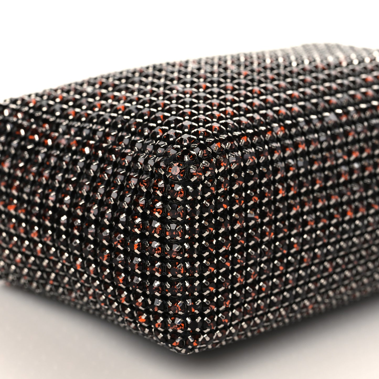 Mesh Crystal Rhinestone Mini Heiress Pouch Cola