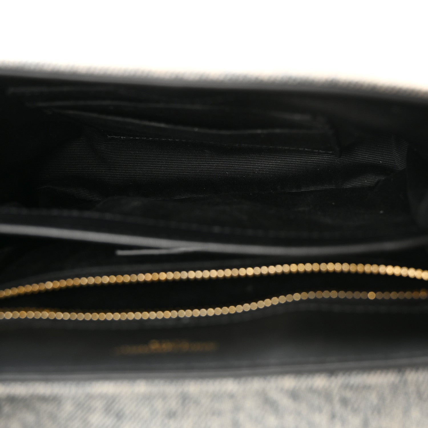 Saint Laurent Denim Y Quilted Monogram Toy Loulou Crossbody Bag Grey 5 of 10