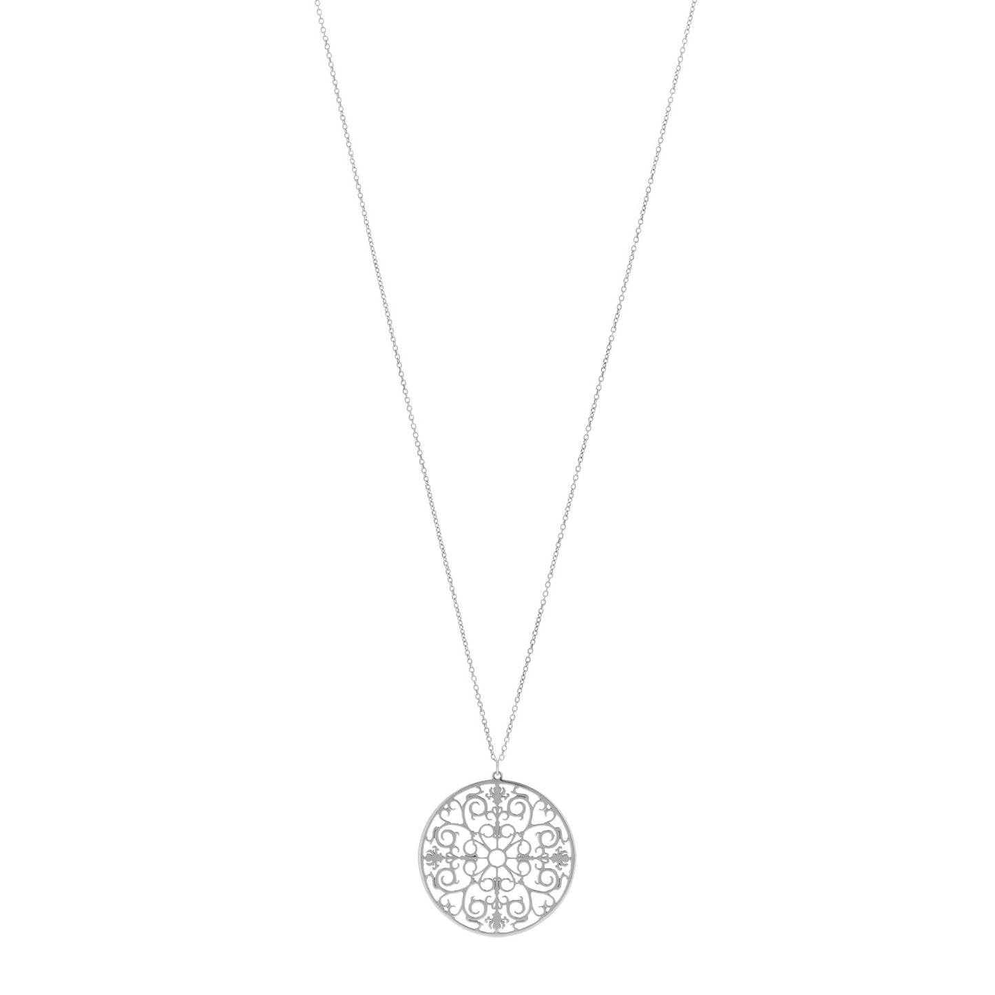 Sterling Silver Enchant Round Medallion Pendant Necklace