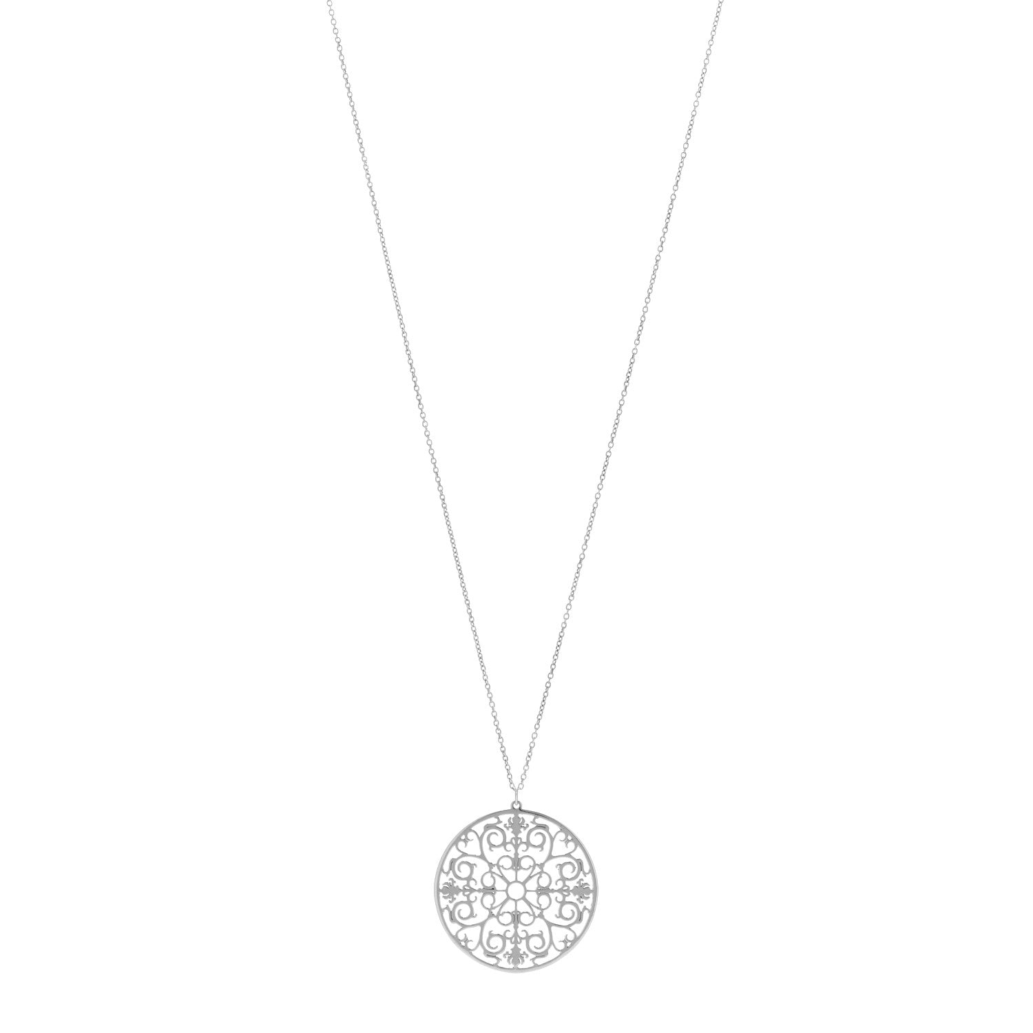 Tiffany Sterling Silver Enchant Round Medallion Pendant Necklace 1 of 4