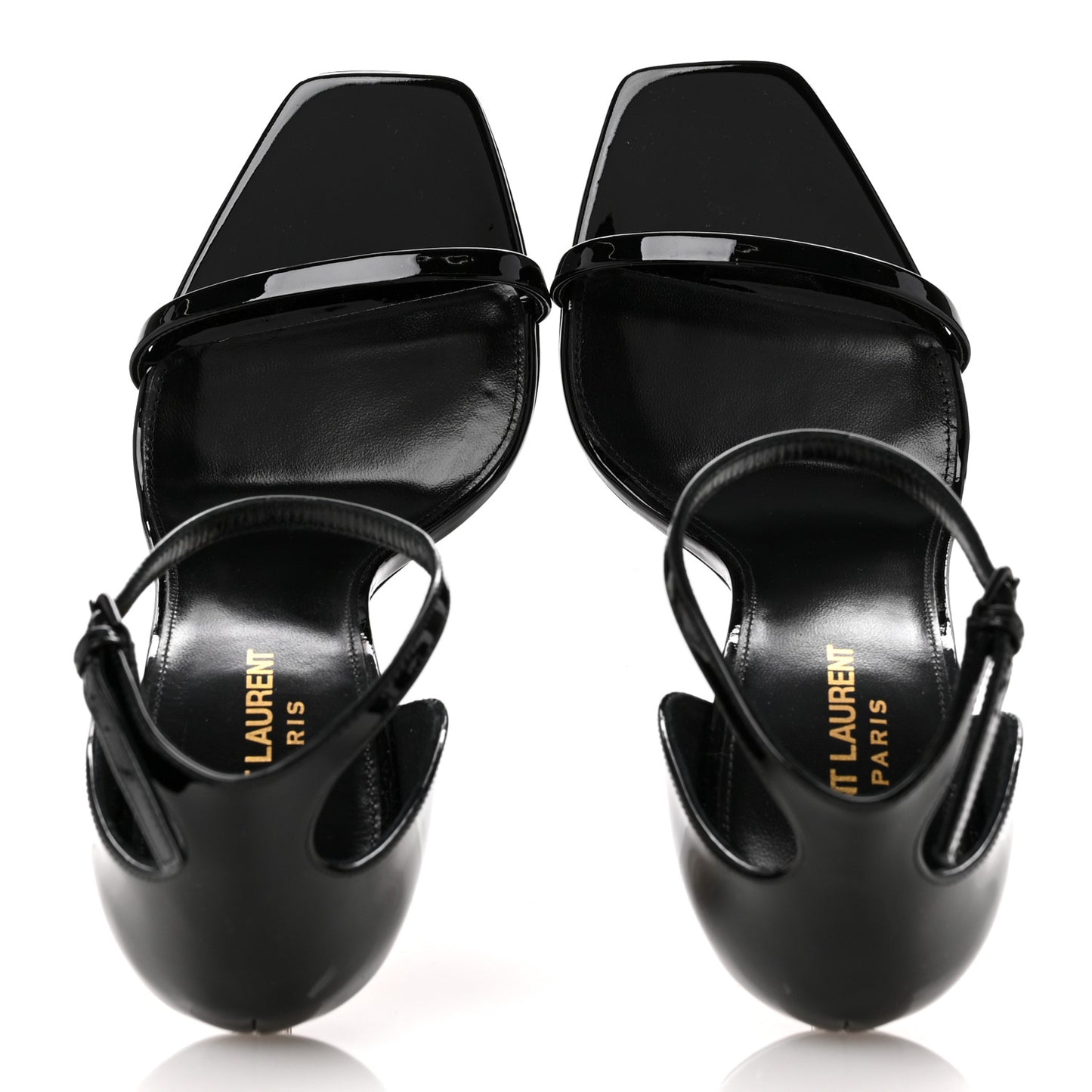 Patent Calfskin Opyum 110 Sandals 40 Black Gold