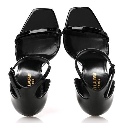 Saint Laurent Patent Calfskin Opyum 110 Sandals 40 Black Gold 2 of 9