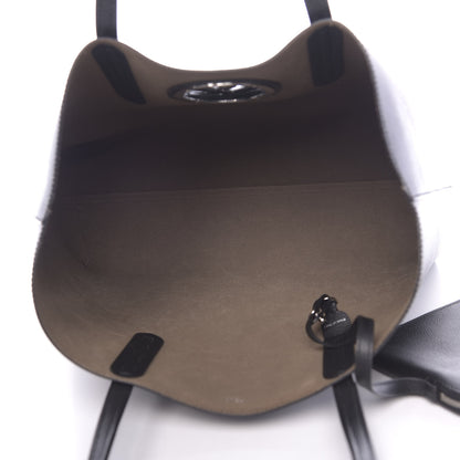 Fendi Vitello Vienna Enamel F is Fendi Shopping Tote Black Taupe 5 of 10