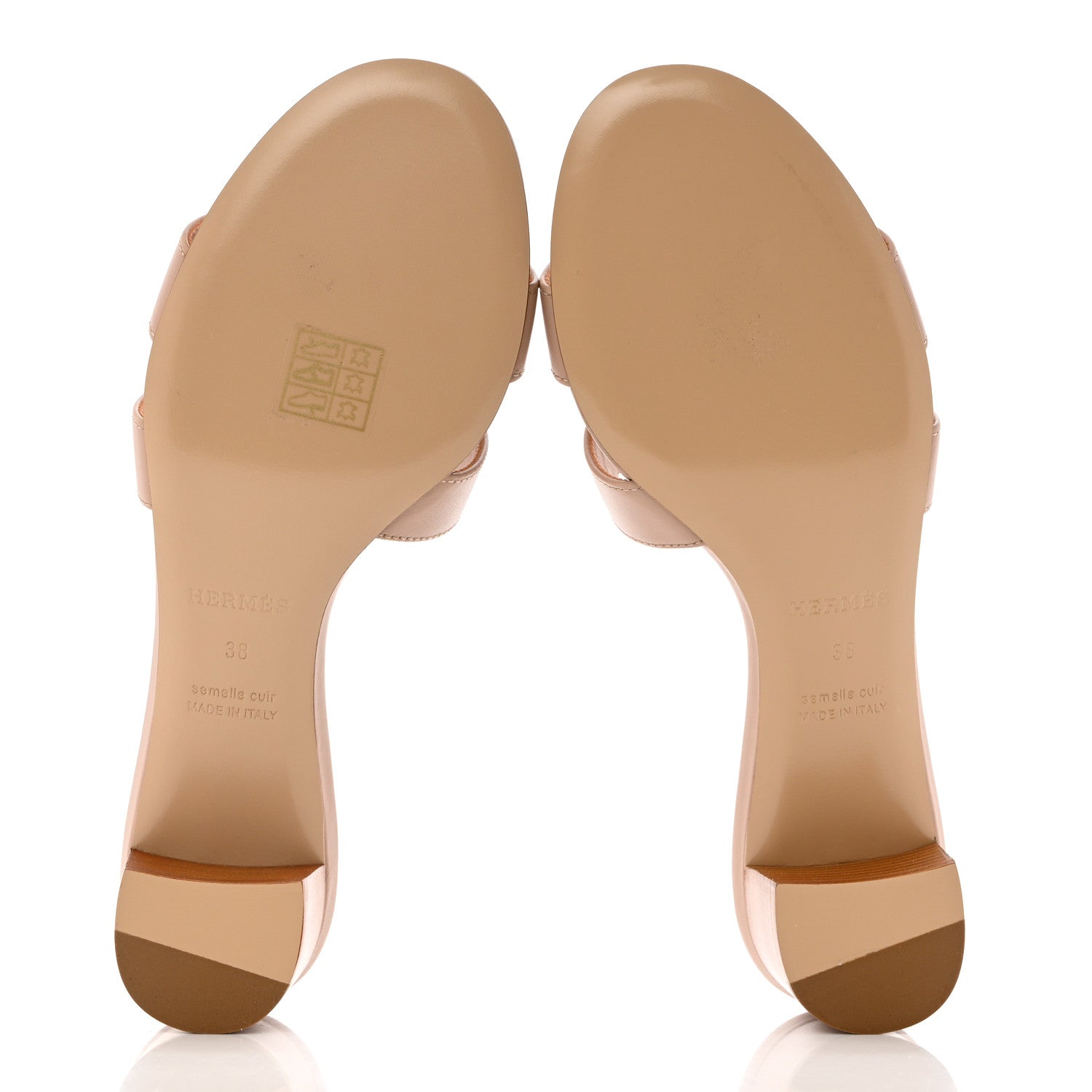 Hermes Calfskin Oasis Sandals 38 Beige Nude 5 of 9