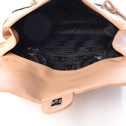 Chanel Calfskin Quilted Large Cambon Flap Beige Black 7 of 11