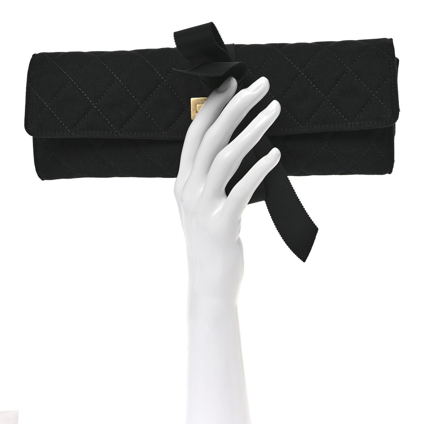 Grosgrain Quilted Jewelry Roll Case