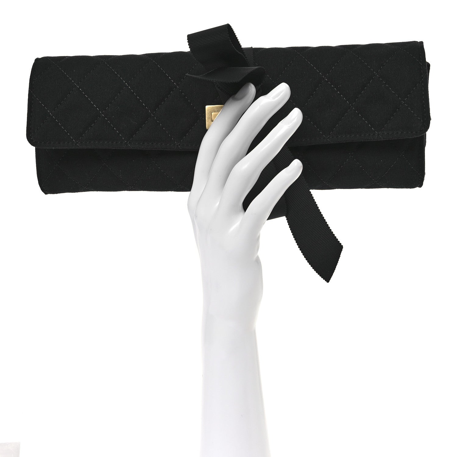 Chanel Grosgrain Quilted Jewelry Roll Case 2 of 8
