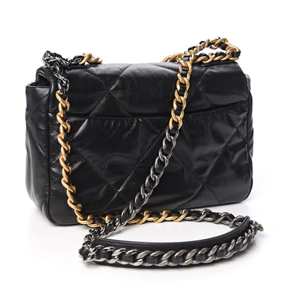 Chanel Goatskin Quilted Medium 19 Flap Black 2 of 10