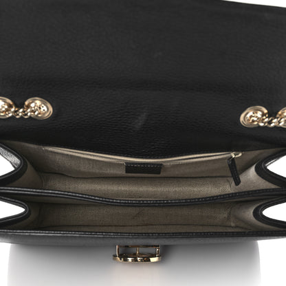 Gucci Dollar Calfskin Interlocking G Shoulder Bag Black 5 of 12