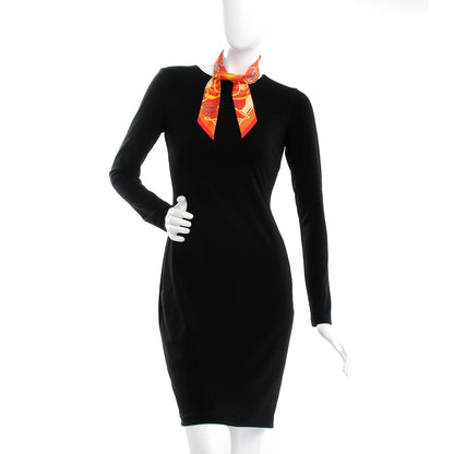 Hermes Silk Tatersale Twilly Rouge Orange Jaune D'Or 2 of 3