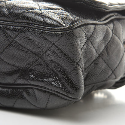 Chanel Crumpled Grained Calfskin Quilted Large Shiva Flap Black 10 of 10