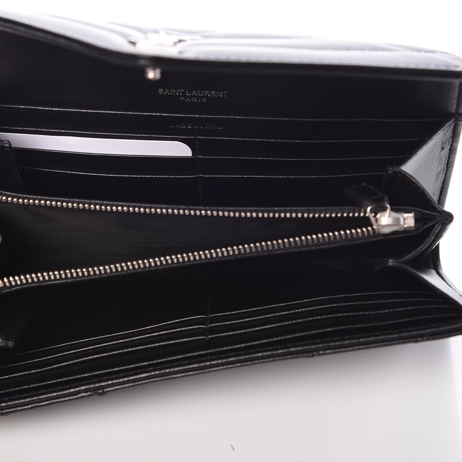 Saint Laurent Lambskin Y Quilted Monogram Large Loulou Flap Wallet Black 5 of 8