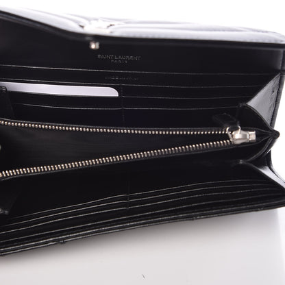 Saint Laurent Lambskin Y Quilted Monogram Large Loulou Flap Wallet Black 5 of 8