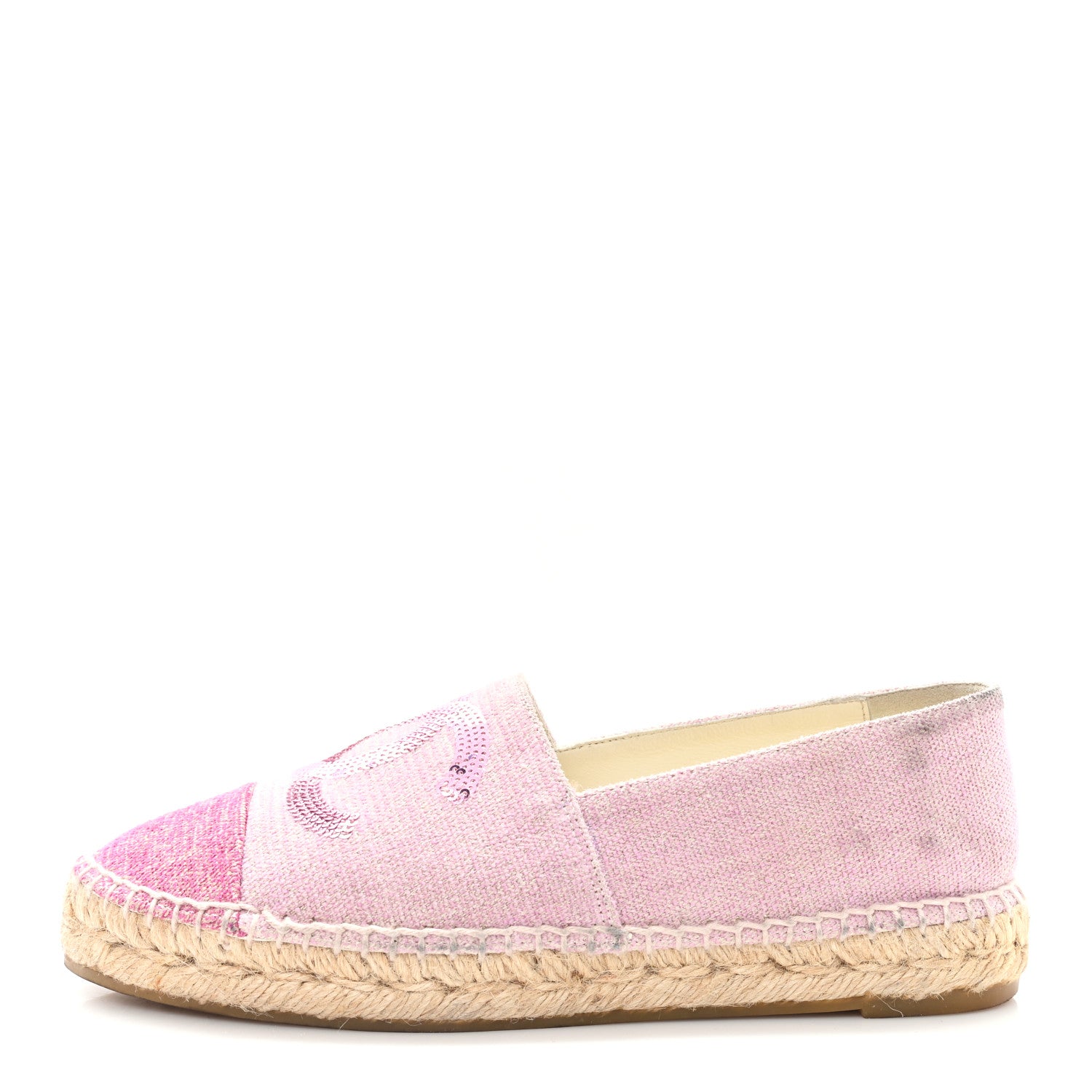 Chanel Toile Sequin CC Espadrilles 37 Pink Dark Pink 1 of 9
