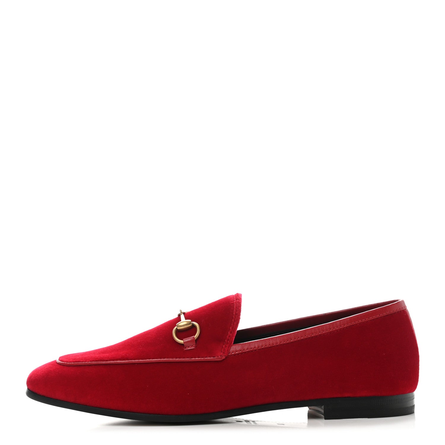 Gucci Velvet Horsebit Womens Jordaan Loafers 39 Hibiscus Red 1 of 10
