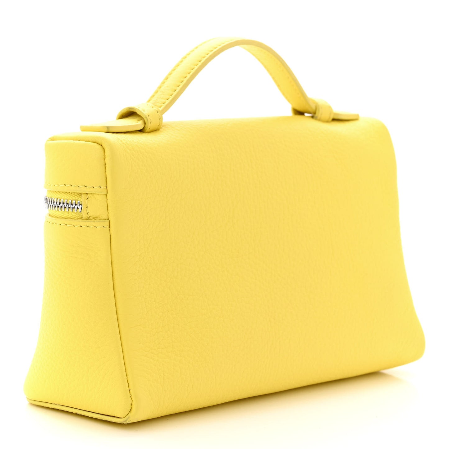 LORO PIANA Grained Calfskin L19 Extra Pocket Pouch Yellow