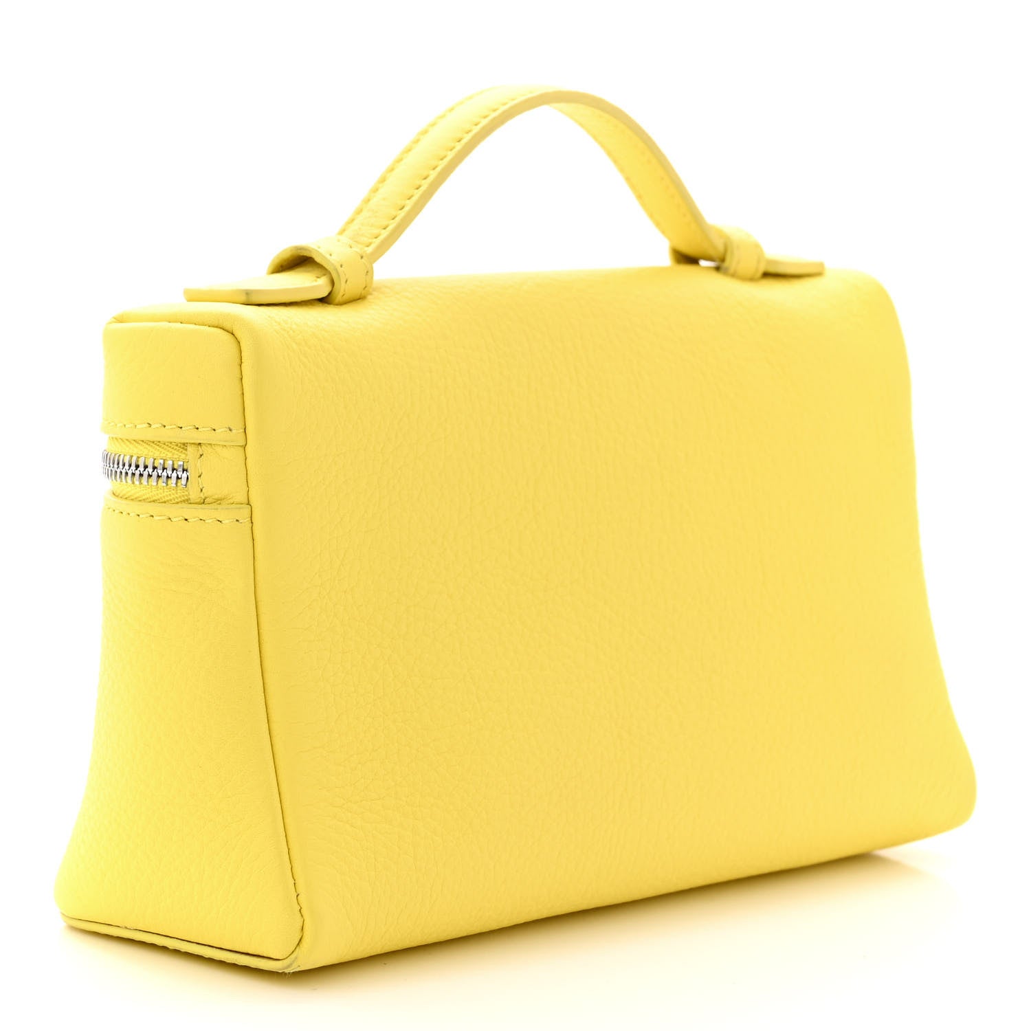 Loro Piana LORO PIANA Grained Calfskin L19 Extra Pocket Pouch Yellow 3 of 10