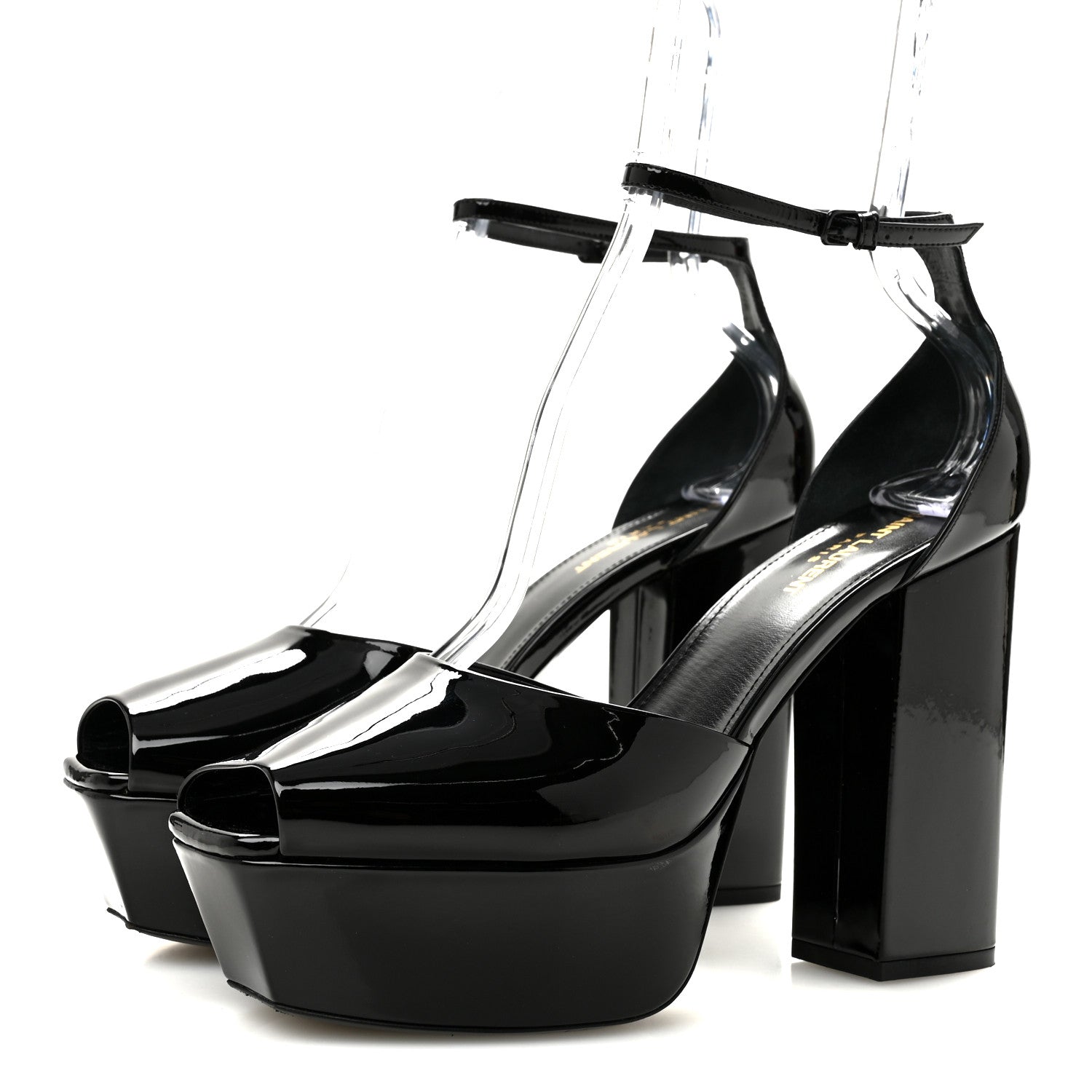 Saint Laurent Patent Farrah 80 Platform Sandals 40 Black 4 of 10
