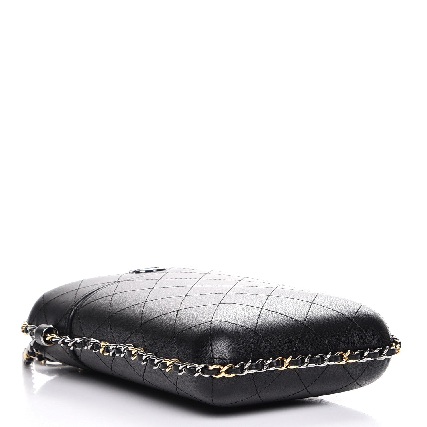 Chanel Lambskin Quilted Chain Around Phone Holder Black 4 of 8
